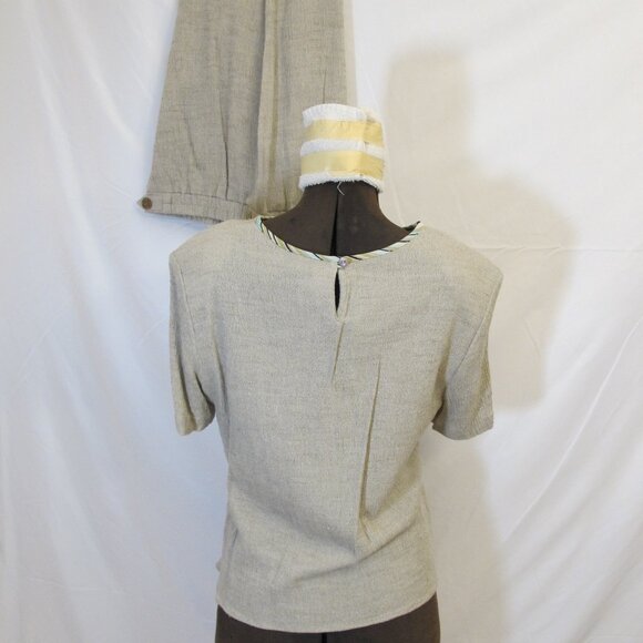 Nancy Bolen City Girl 3-piece beige and turquoise pantsuit, XL - Picture 9 of 11